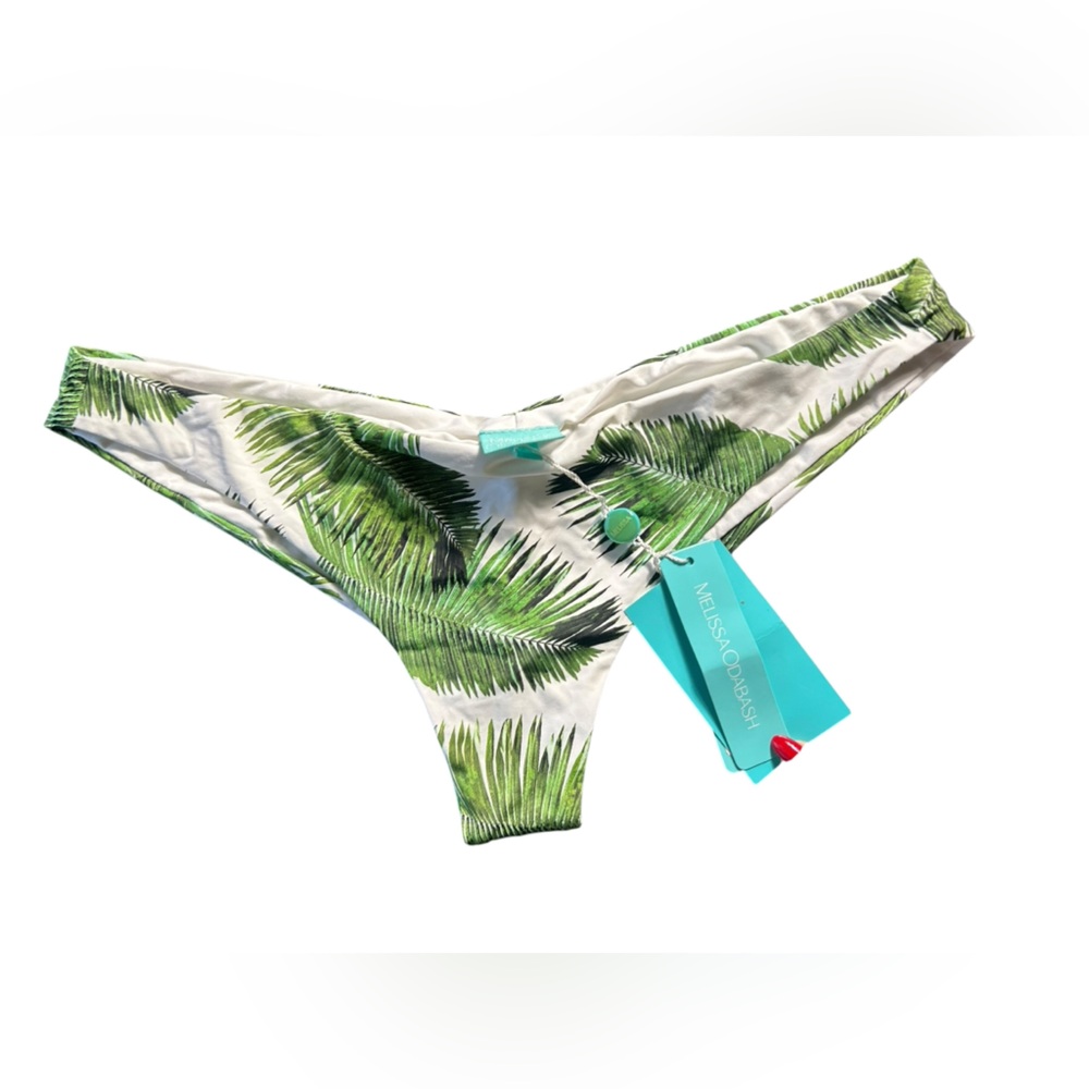 MELISSA ODABASH low rise very cheeky swim bikini bottom tropical palm leaf print